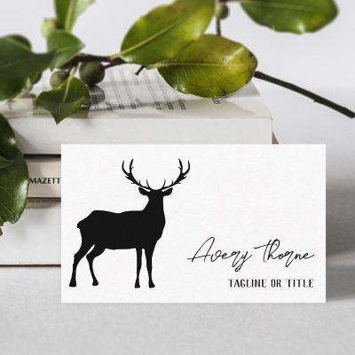 Black Deer Silhouette Name In Signature Script