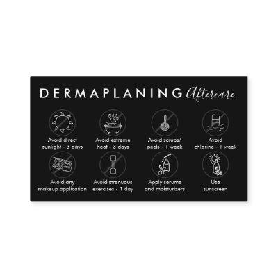 Black Dermaplaning Aftercare Post Instruction