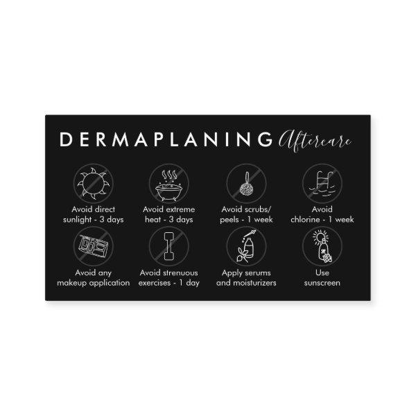 Black Dermaplaning Aftercare Post Instruction