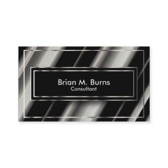 Black Diagonal Abstract & Metallic Silver
