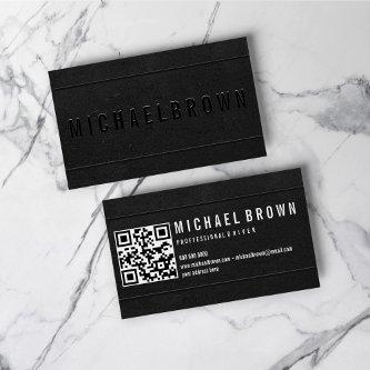 Black Driver Minimalist Bold Modern QR code
