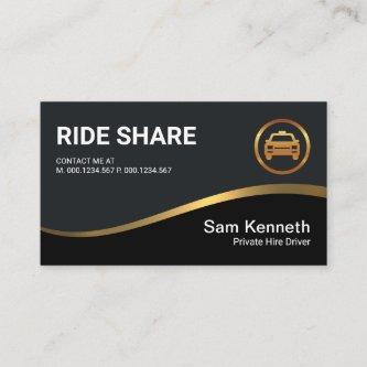 Black Exquisite Gold Wave Ride Share Driver