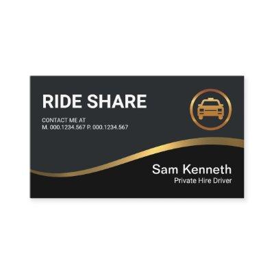 Black Exquisite Gold Wave Ride Share Driver