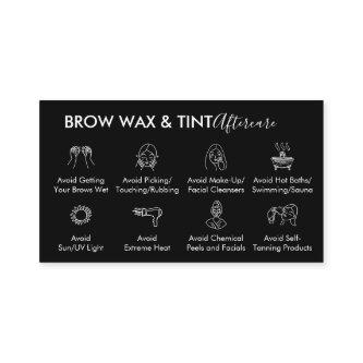 Black Eye Brow Wax Tint Aftercare Instruction