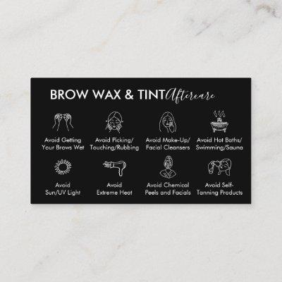 Black Eye Brow Wax Tint Aftercare Instruction
