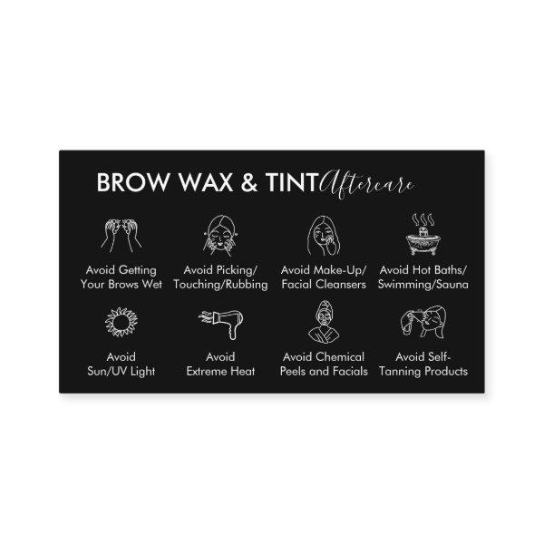 Black Eye Brow Wax Tint Aftercare Instruction