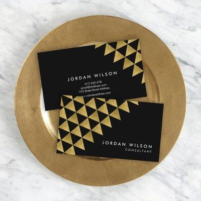 Black Faux Gold Triangle Consultant Geometric