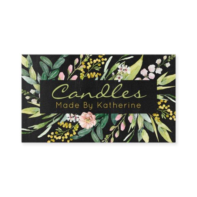 Black Floral Handmade Candle And Soy Wax Melt