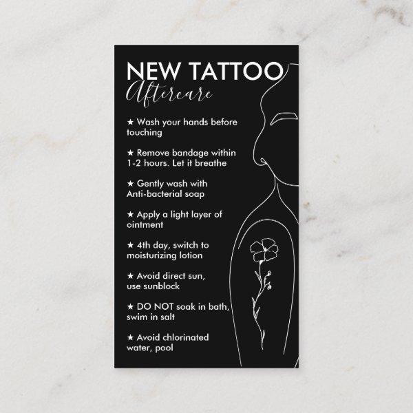 Black Flower on Girl Shoulder New Tattoo Aftercare