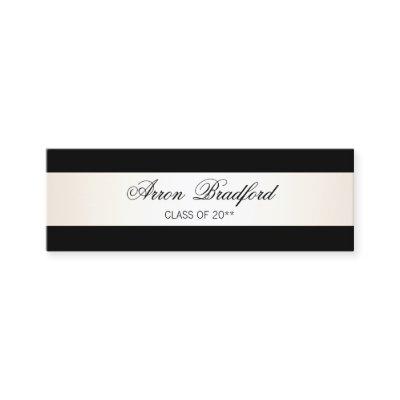 Black Formal Graduation Name Card Enclosure