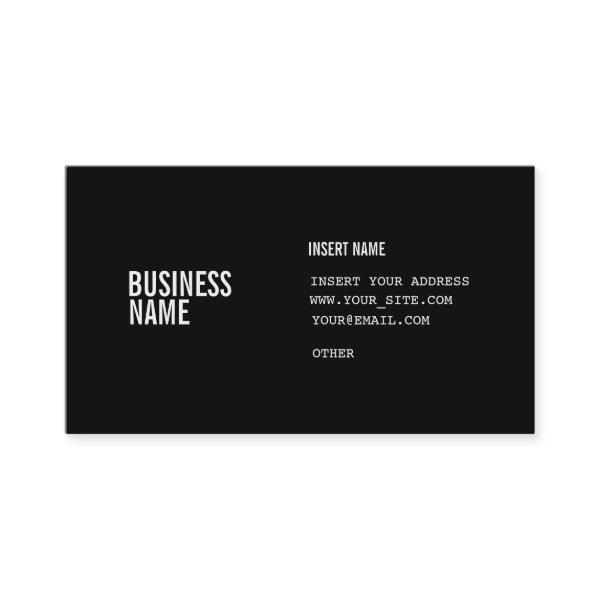 Black Format With Columns Condensed Fonts