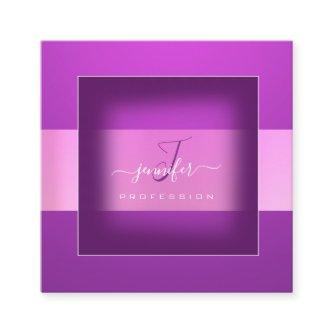 Black Frame Pink Ombre Monogram Name Social Media Square