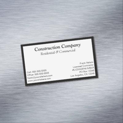 Black Frame White Rectangle  Magnet