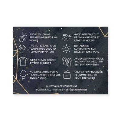 Black Geometric Gold Waxing Aftercare Card
