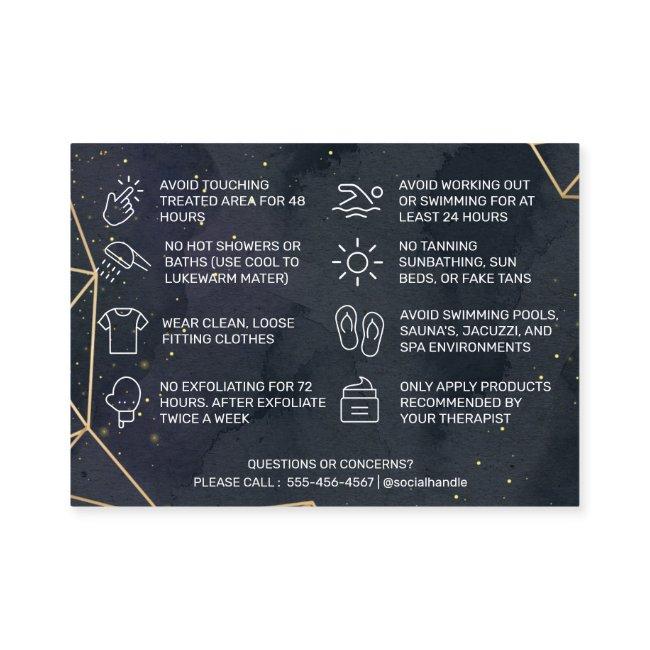Black Geometric Gold Waxing Aftercare Card