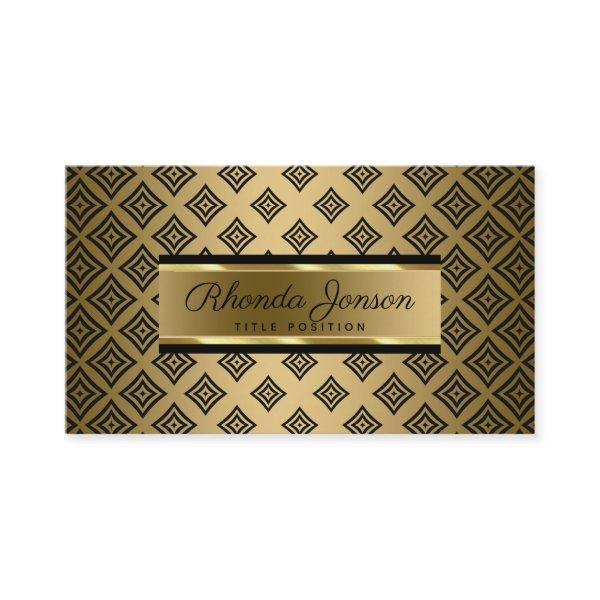 Black Geometric Shapes Gold Background