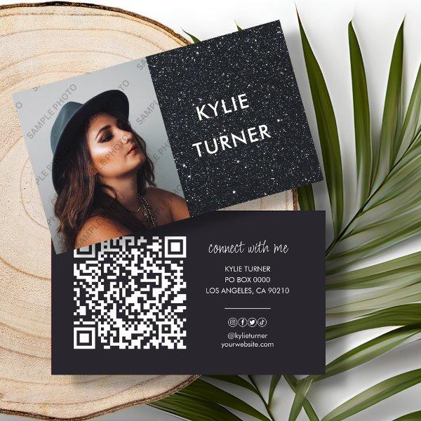 Black Glitter | Photo | Social Media | QR Code