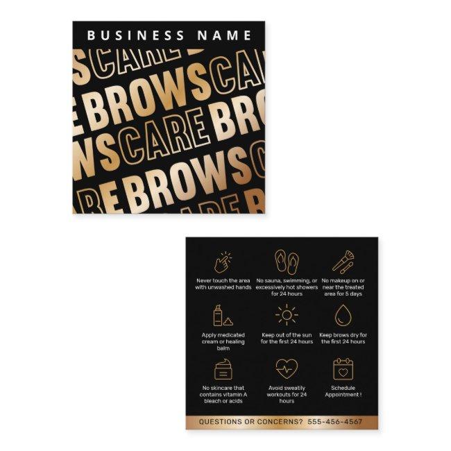 Black Gold Brows Aftercare PMU Brow Instructions Square