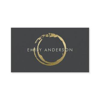 BLACK GOLD BRUSH STROKE STAIN CIRCLE MARK LOGO