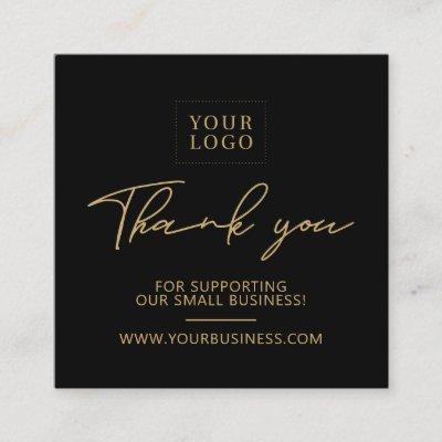 Black & Gold | Business Logo Packaging Thank you Square