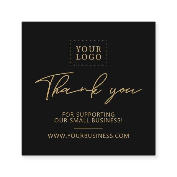 Black & Gold | Business Logo Packaging Thank you Square