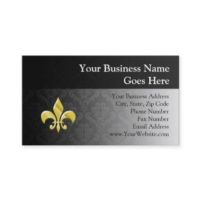 Black/Gold Damask Fleur de Lis