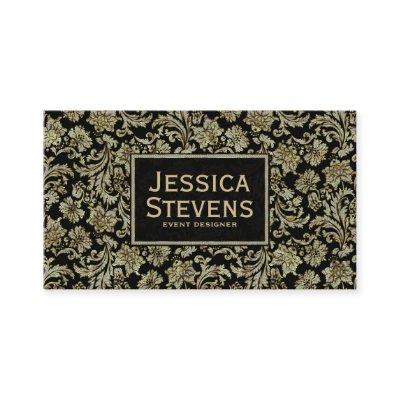 Black & Gold Floral Damasks Pattern