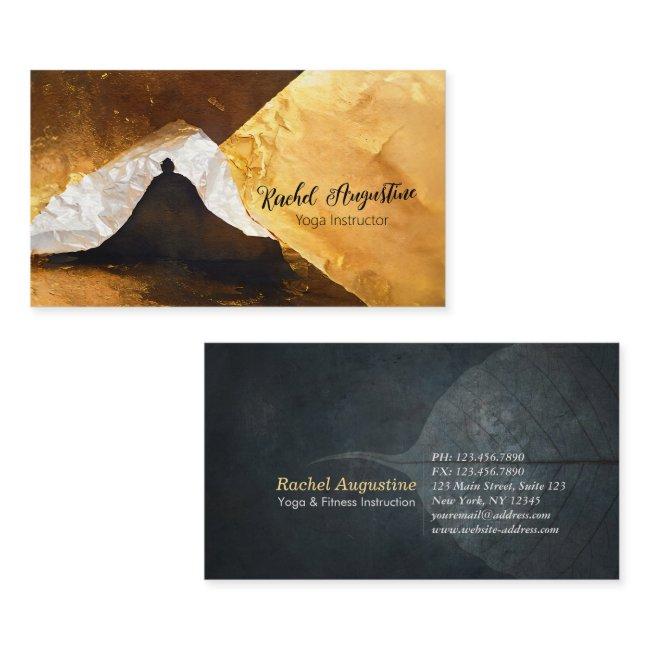 Black Gold Foil Collage Yoga Meditation Instructor