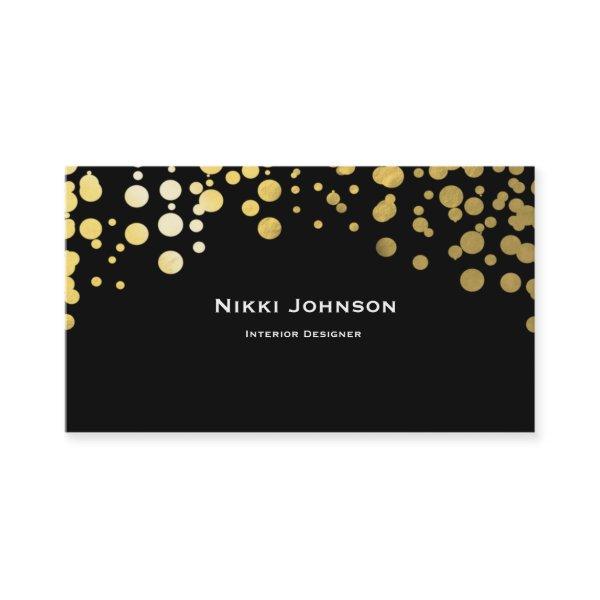 Black Gold Foil Glam Confetti Dots