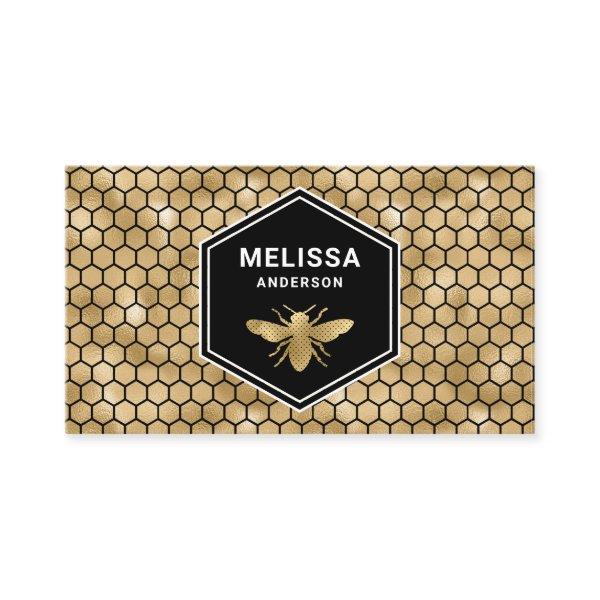 Black Gold Foil Hexagon Honeycomb Honey Bee