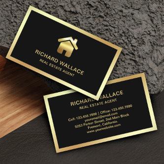 Black Gold Foil Home Logo Real Estate Agent