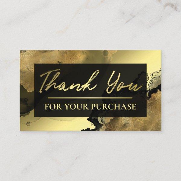Black Gold Foil Styled Thank You For Your Purchase