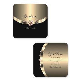 Black Gold Glamour Sparkling Diamonds Professional Square