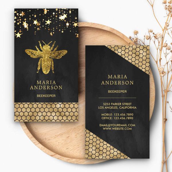 Black Gold Glitter Honey Bee Beekeeper