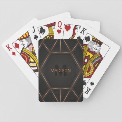 Black Gold Luxury Modern Minimal Abstract  Playing Cards