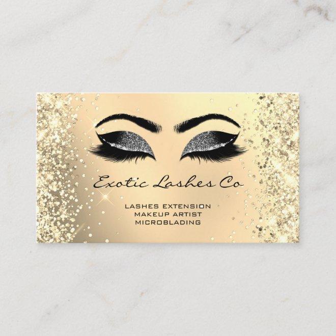 Black Gold Makeup Glitter Lashes Custom Logo QR