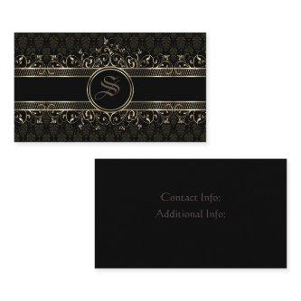 Black & Gold Ornate Gothic Monogrammed