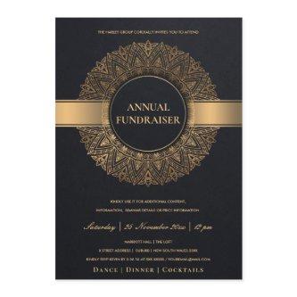 BLACK GOLD ORNATE MANDALA CORPORATE PARTY EVENT INVITATION