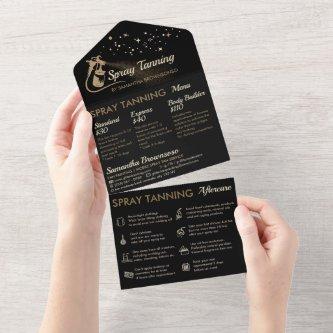 Black Gold Post Guide Spray Tan Aftercare All In One Invitation