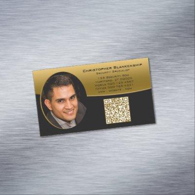 Black Gold Professional Custom Photo QR Code  Magnet