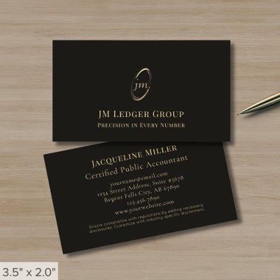 Black Gold Script Monogram