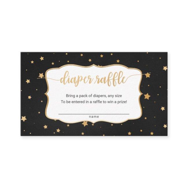 Black gold star chalkboard diaper raffle ticket
