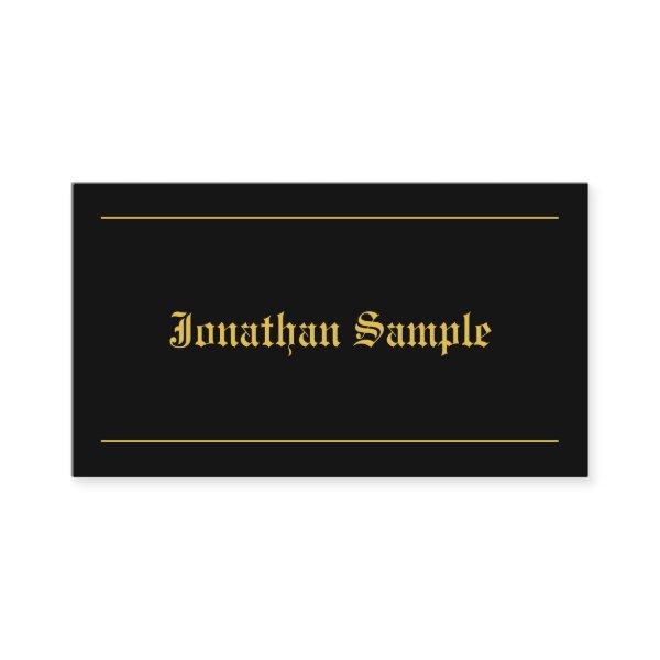 Black Gold Template Vintage Old Font Typography