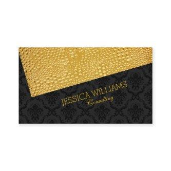 Black & Gold Texture Modern Asymmetrical Design