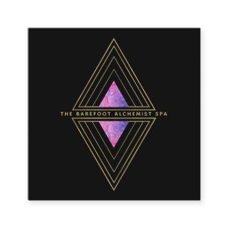 *~* Black Gold Triangles Sacred Geometry Alchemy Square