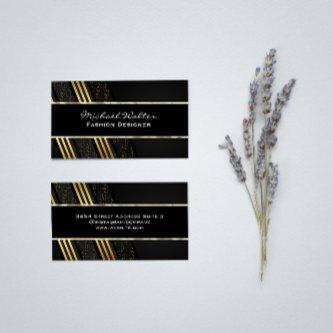 Black Gold Trim Striped and Metallic