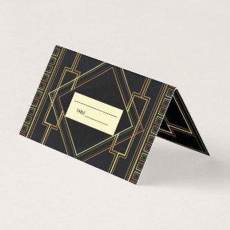 black gold vintage great gatsby wedding Place Card
