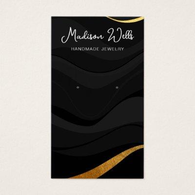 Black Gold Waves Earring Display Holder