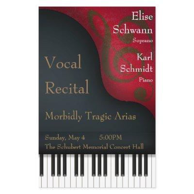 Black Grand Piano Vocal Recital Poster & Program