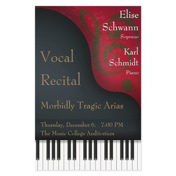 Black Grand Piano Vocal Recital Poster & Program